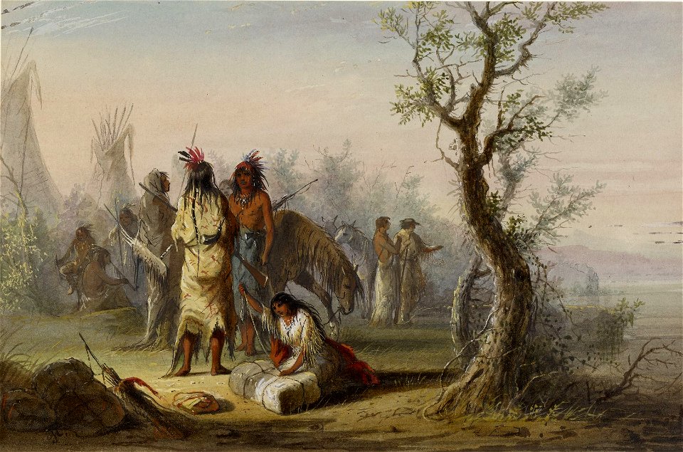 Alfred Jacob Miller - An Indian Camp - Walters 371940153