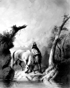 Alfred Jacob Miller - Auguste and His Horse - Walters 37194010