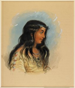 Alfred Jacob Miller - A Young Woman of the Flat Head Tribe - Walters 37194011. Free illustration for personal and commercial use.
