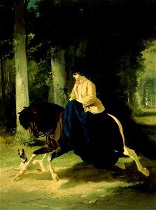 Alfred Dedreux - Mademoiselle de Mossellmann Riding in the Bois de Boulogne, Paris - 75.61 - Detroit Institute of Arts