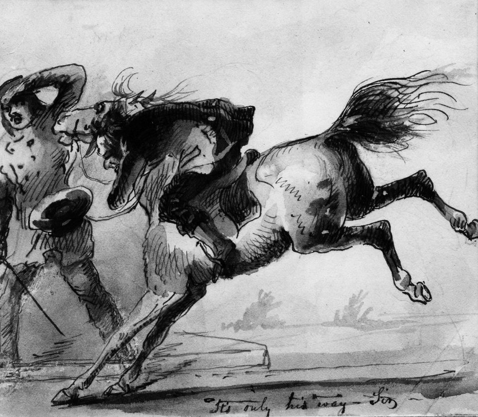 Alfred Jacob Miller - It's Only His Way, Sir Extremely Playful! - Walters 37246813