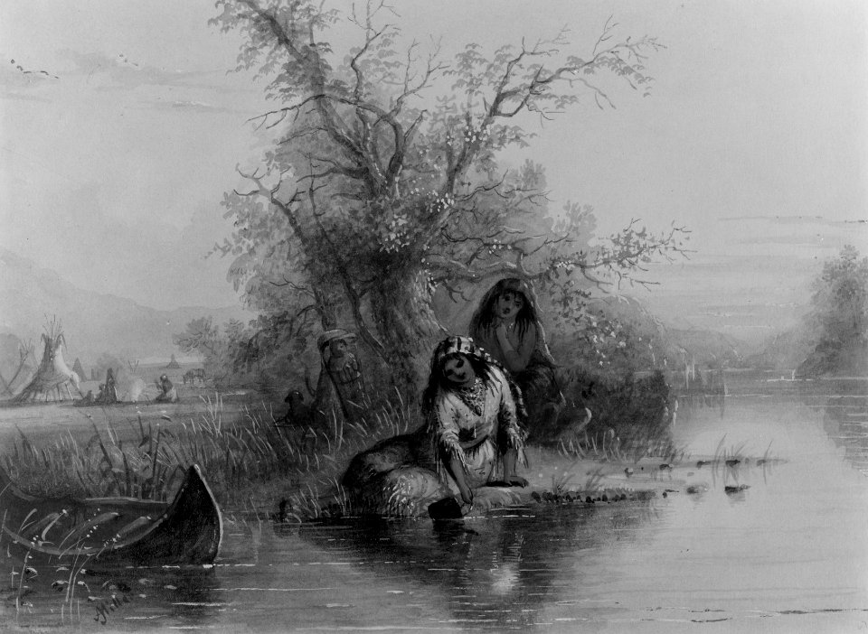 Alfred Jacob Miller - Indian Encampment on the Eau Sucre River - Walters 371940136