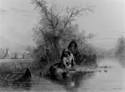 Alfred Jacob Miller - Indian Encampment on the Eau Sucre River - Walters 371940136