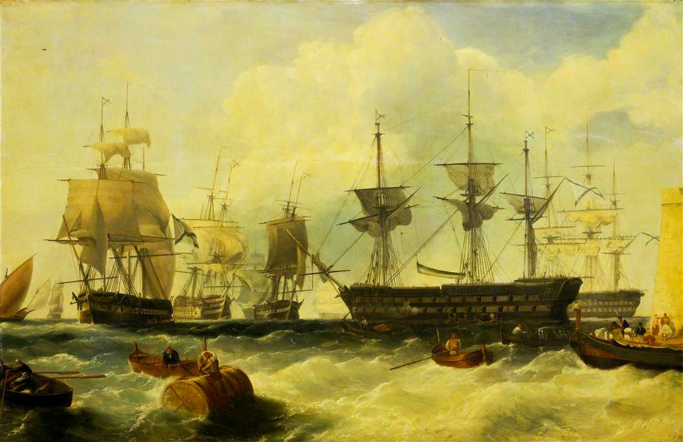 Alfred Gomersal Vickers (1810-1837) - Russian Squadron at Malta, 20 October 1827 - BHC1135 - Royal Museums Greenwich