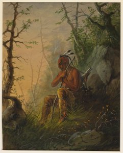 Alfred Jacob Miller - Sioux Indian at a Grave - Walters 371940191. Free illustration for personal and commercial use.