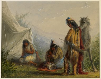 Alfred Jacob Miller - Indian Courtship - Walters 371940168. Free illustration for personal and commercial use.