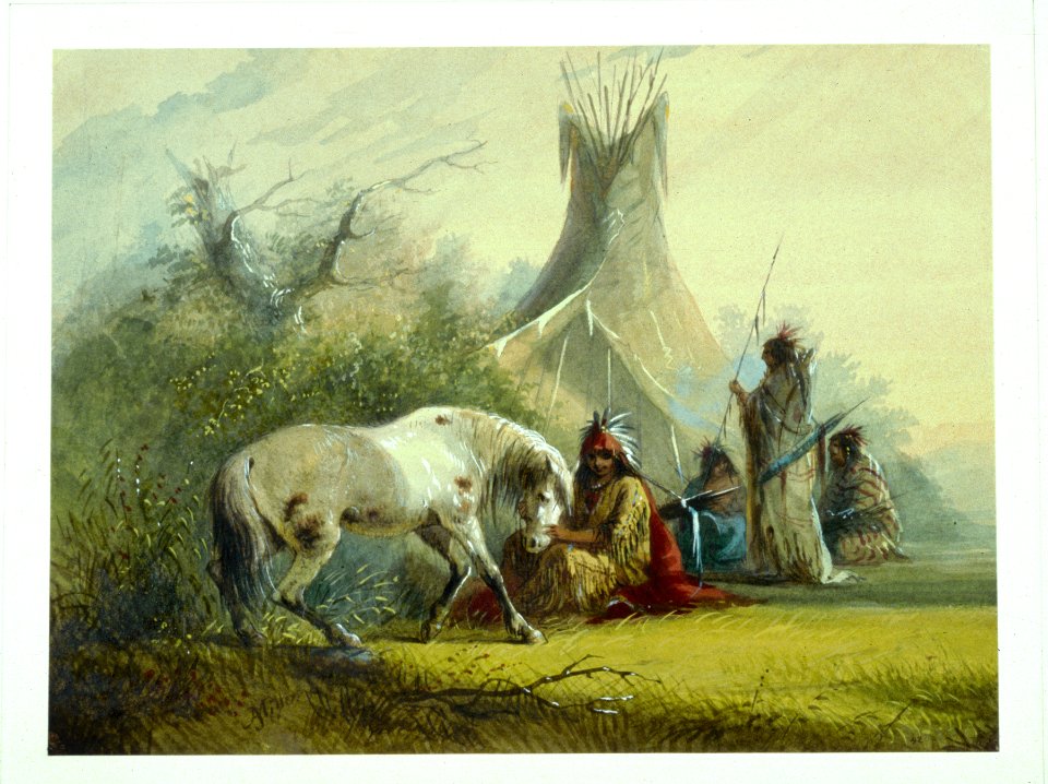 Alfred Jacob Miller - Shoshone Indian and his Pet Horse - Walters 37194062