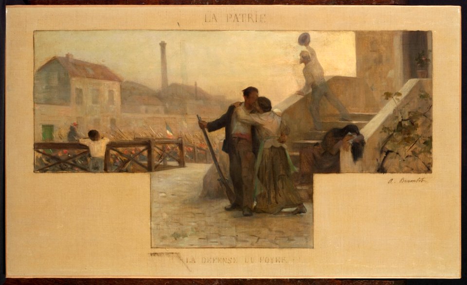 Alfred Henri Bramtot - Esquisse pour la salle des mariages de la mairie d'Arcueil-Cachan , La Patrie - la défense du foyer - PPP4600 - Musée des Beaux-Arts de la ville de Paris