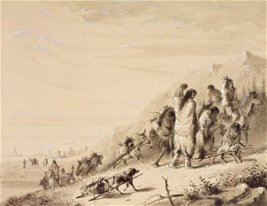Alfred Jacob Miller - Pawnee Indians Migrating - Walters 37194066. Free illustration for personal and commercial use.