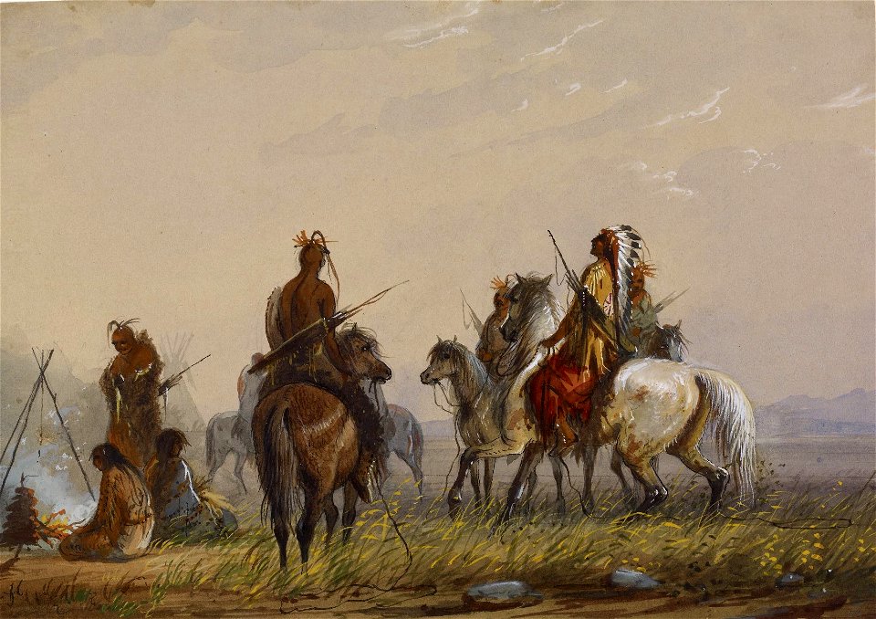 Alfred Jacob Miller - Expedition to Capture Wild Horses -Sioux - Walters 371940169
