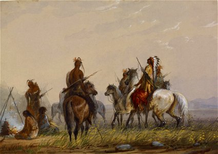 Alfred Jacob Miller - Expedition to Capture Wild Horses -Sioux - Walters 371940169. Free illustration for personal and commercial use.