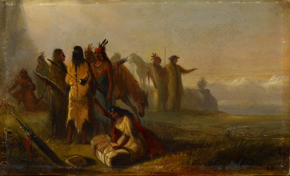 Alfred Jacob Miller - Scene of Trappers and Indians - Walters 372772