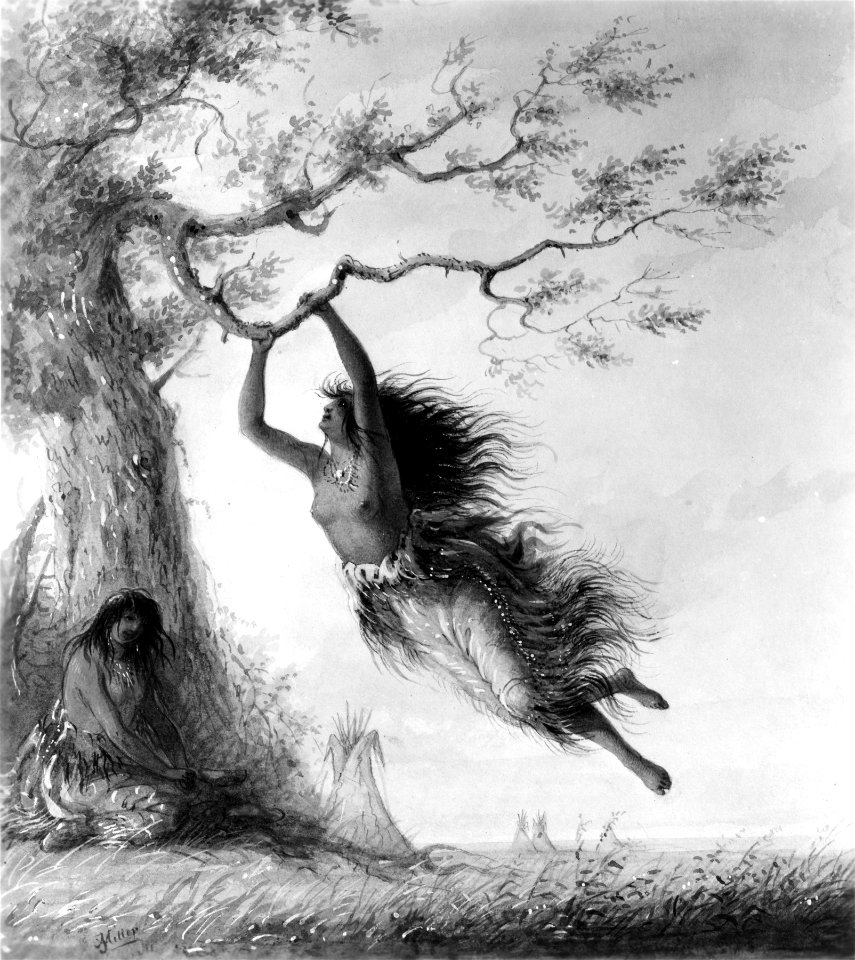 Alfred Jacob Miller - Indian Girls, Swinging - Walters 37194047