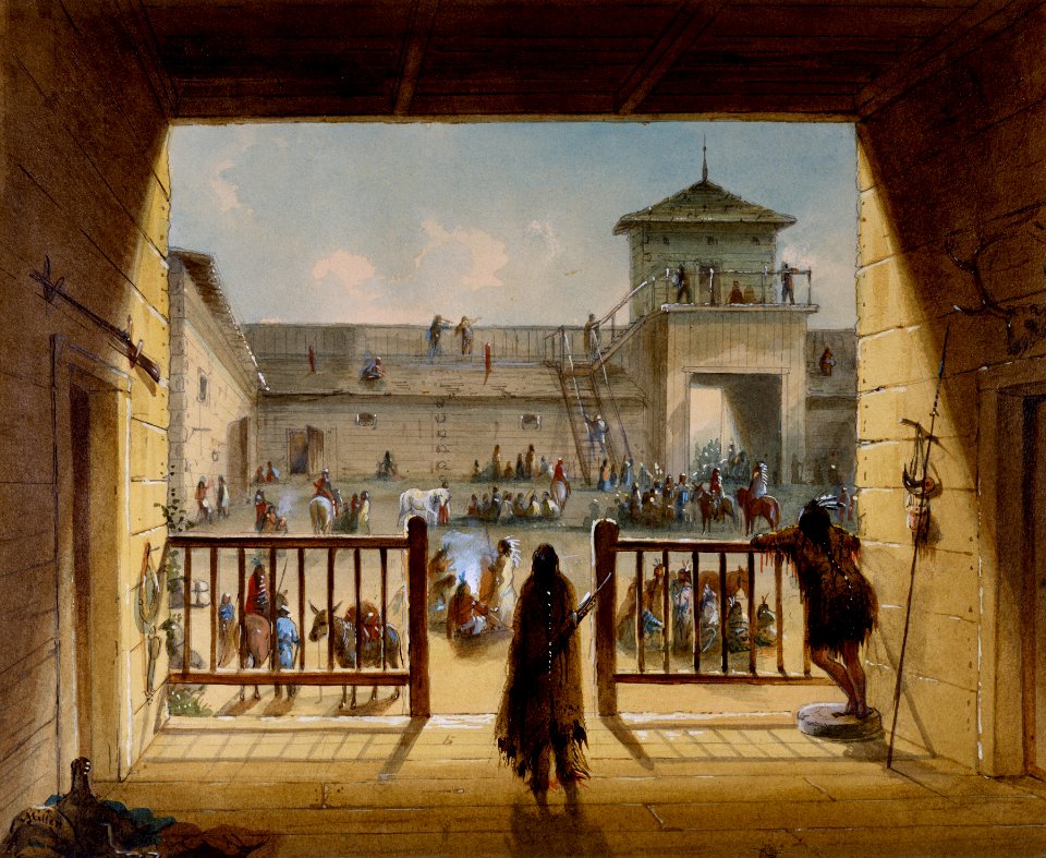Alfred Jacob Miller - Interior of Fort Laramie - Walters 371940150