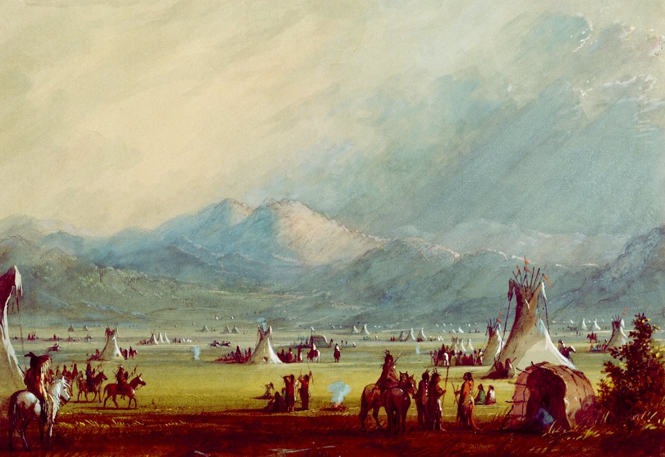 Alfred Jacob Miller - Large Encampment Nr the Cut Rocks - Walters 371940110