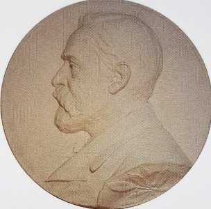 Alfred Nobel x okänd konstnär gips