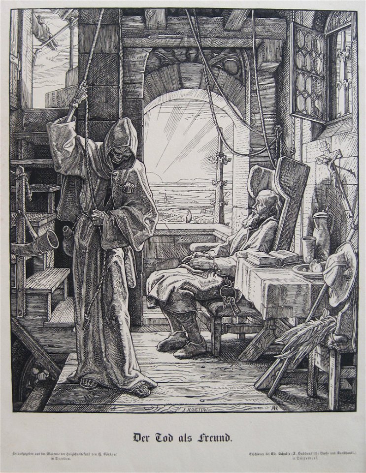 Alfred Rethel, Der Tod als Freund, gravure sur bois, 1851