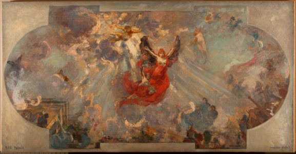 Alfred Philippe Roll - Esquisse pour la galerie Sud du Petit Palais , Apothéose (plafond central) - PPP3695 - Musée des Beaux-Arts de la ville de Paris