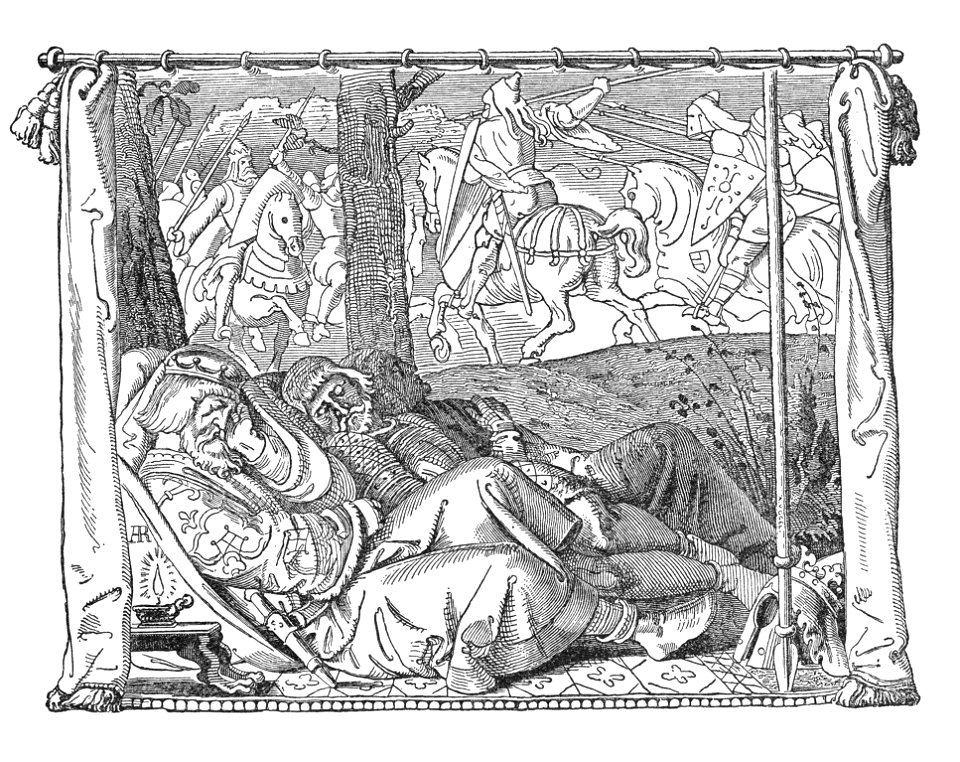 Alfred Rethel - Die Nibelungen 02 Der nächtliche Überfall