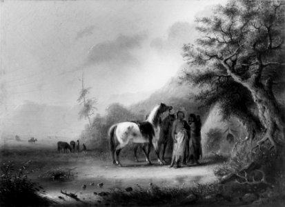 Alfred Jacob Miller - Sioux Indians in the Mountains - Walters 371996. Free illustration for personal and commercial use.