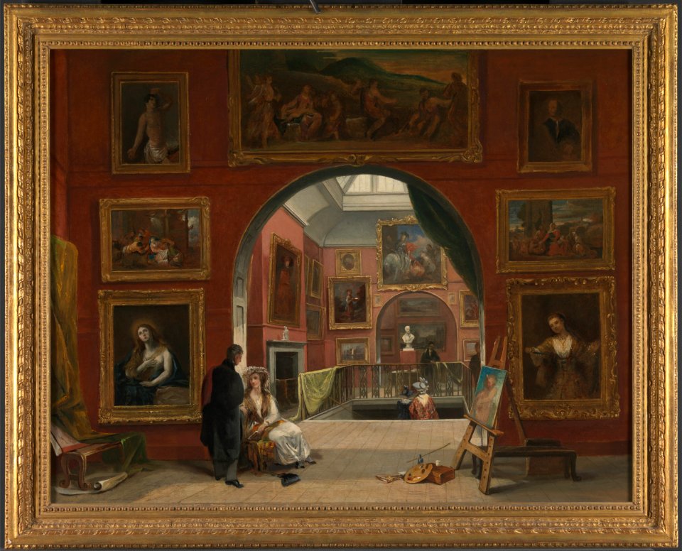 Alfred Joseph Woolmer - Interior of the British Institution (Old Master Exhibition, Summer 1832) - Google Art Project