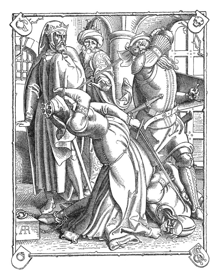 Alfred Rethel - Die Nibelungen 10 Wie Gunther Hagen und Kriemhilde erschlagen wurden