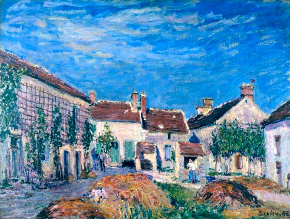 Alfred Sisley (1839-1899) - Une cour aux Sablons - ABDAG003784 - Aberdeen Art Gallery