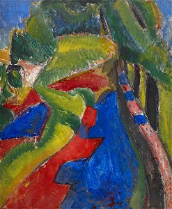 Alfred Maurer - Fauve Landscape with Red and Blue - promised gift 683 fauve-landscape-with-red-and-blue - Crystal Bridges Museum of American Art