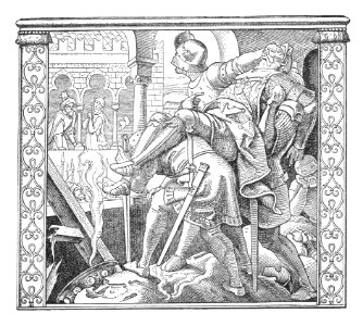 Alfred Rethel - Die Nibelungen 08 Wie Kriemhilden der Leichnam Rüdigers gezeigt wird