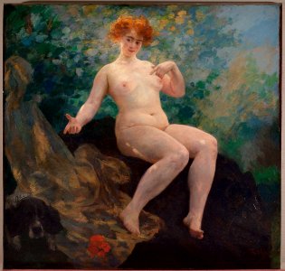 Alfred Philippe Roll - En été, Femme au chien - PPP1091 - Musée des Beaux-Arts de la ville de Paris