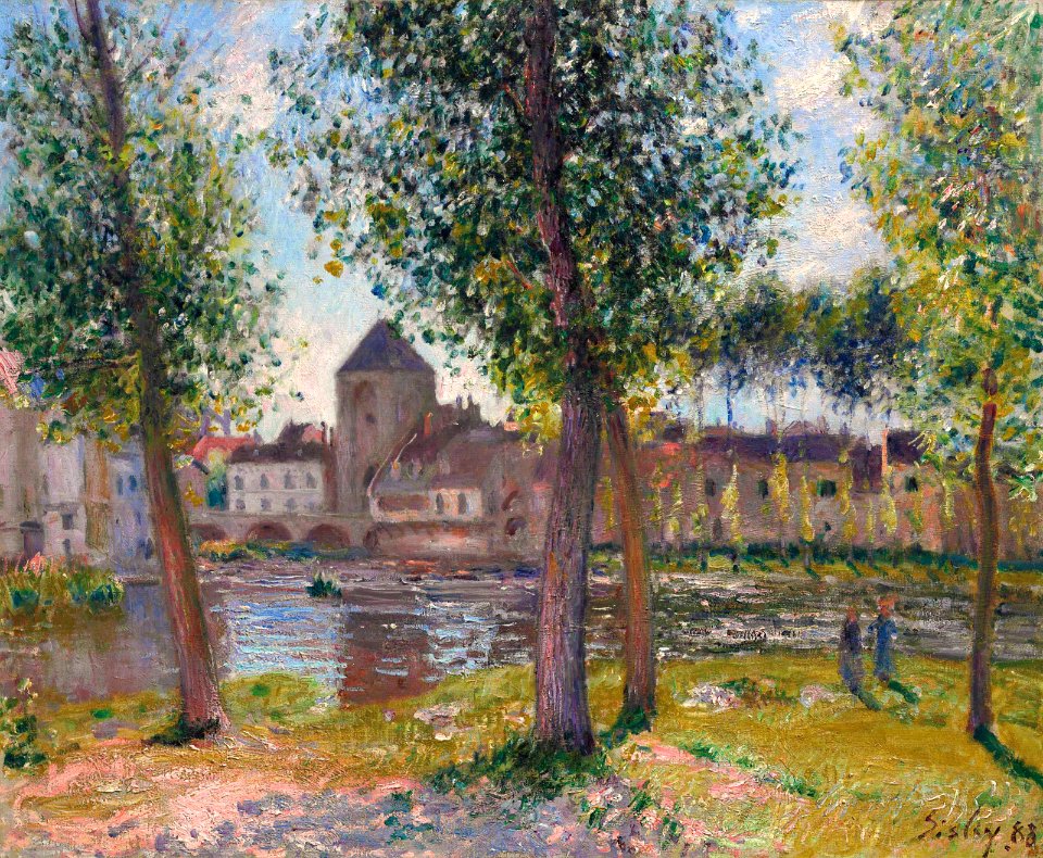 Alfred Sisley - Les peupliers à Moret-sur-Loing, après midi d’août