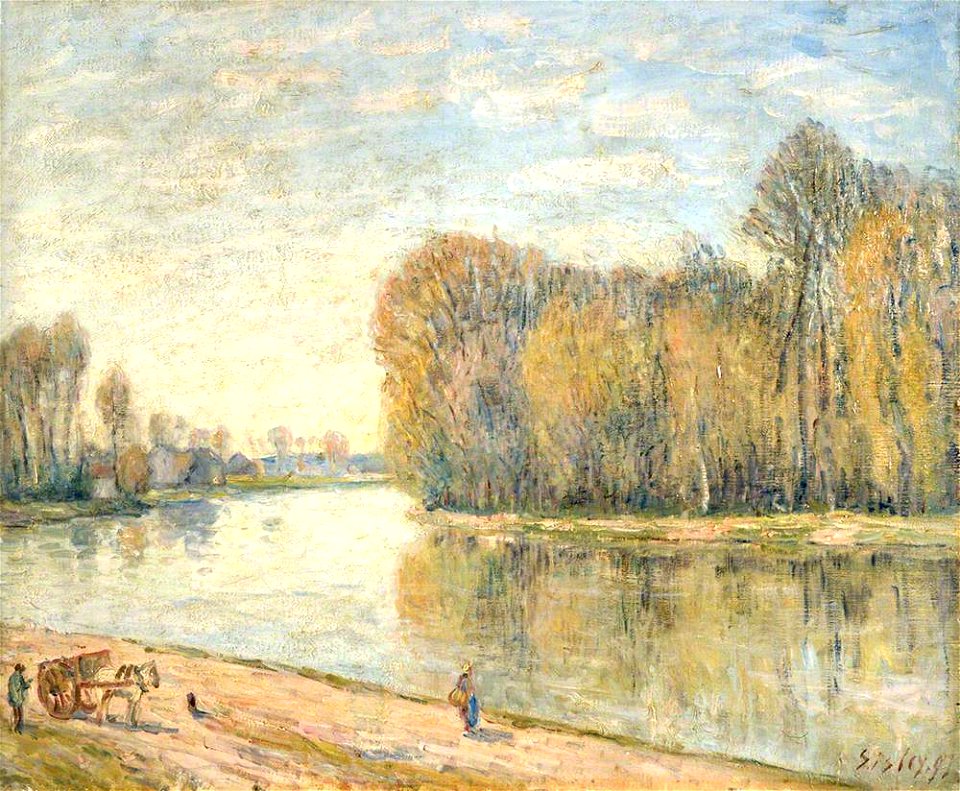 Alfred Sisley (1839-1899) - Les bords du Loing, France - ABDAG003023 - Aberdeen Art Gallery