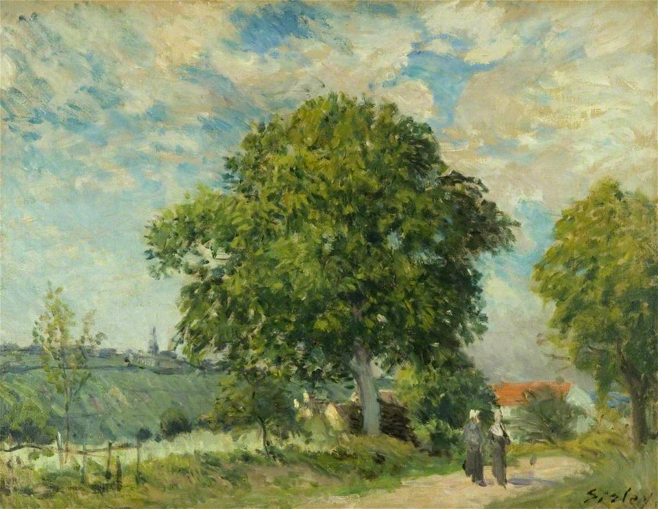Alfred Sisley (1839-1899) - The Entrance to the Village - K4132 - Bristol City Museum and Art Gallery
