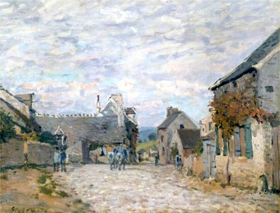 Alfred Sisley (1839-1899) - La petite place, la rue du village - ABDAG000505 - Aberdeen Art Gallery