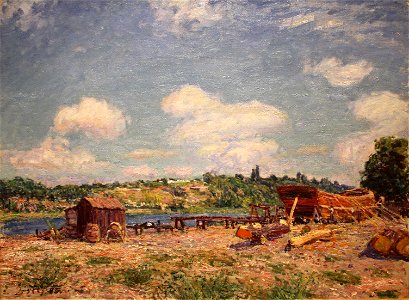 Alfred Sisley - Boatyard at Saint-Mammes (1885)
