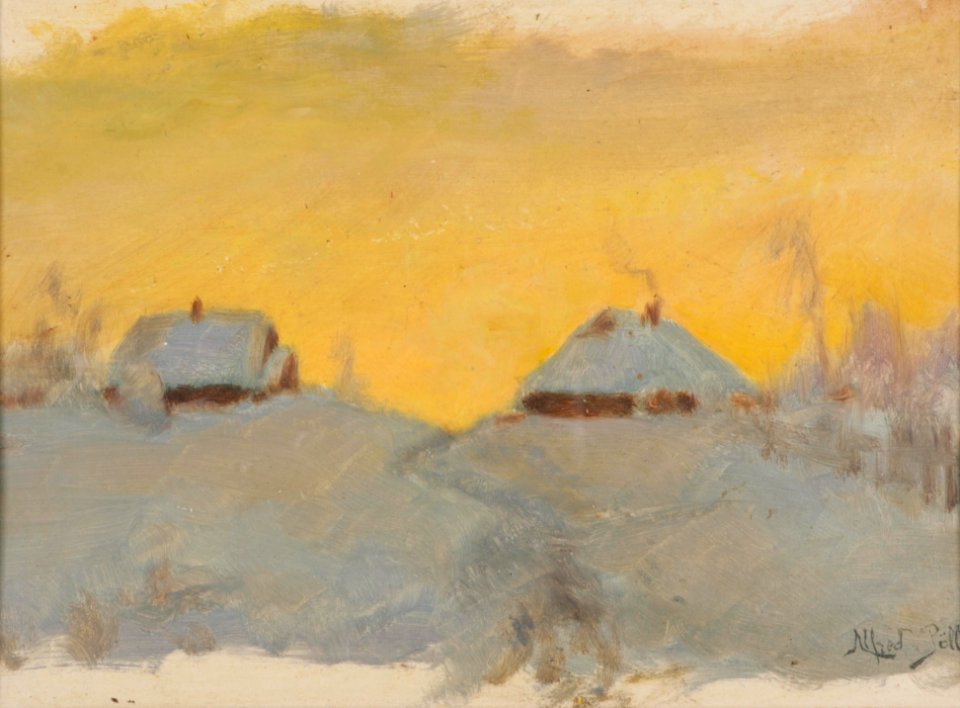 Alfred Poell Winterlandschaft im Abendlicht