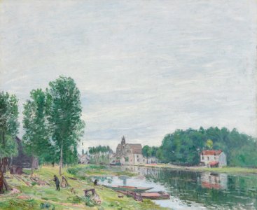 Alfred Sisley - The Matrat Boatyard, Moret-Sur-Loing, Rainy Weather - 1983.53.7 - Yale University Art Gallery