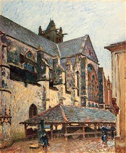 Alfred Sisley (1839-1899) - The Church at Moret in the Rain - 1948P26 - Birmingham Museums Trust