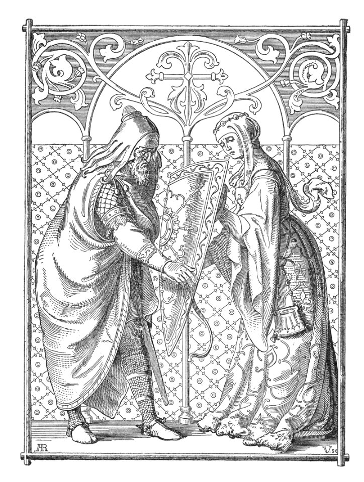 Alfred Rethel - Die Nibelungen 03 Die Schildübergabe