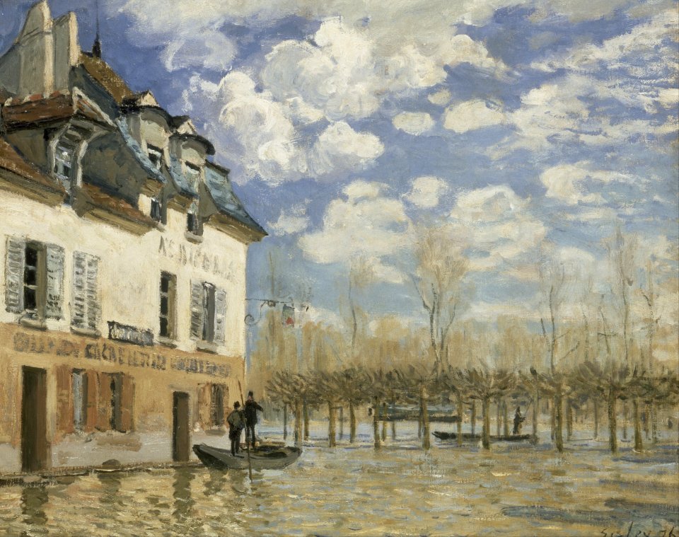 Alfred Sisley - Boat in the Flood at Port Marly - Google Art Project
