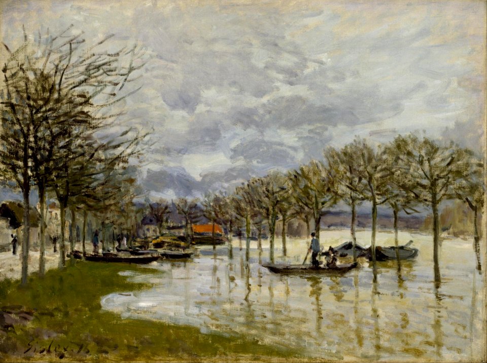 Alfred Sisley - The Flood on the Road to Saint-Germain - Google Art Project