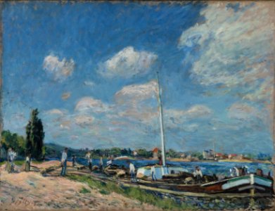 Alfred Sisley - Déchargement des péniches à Billancourt - Ordrupgaard