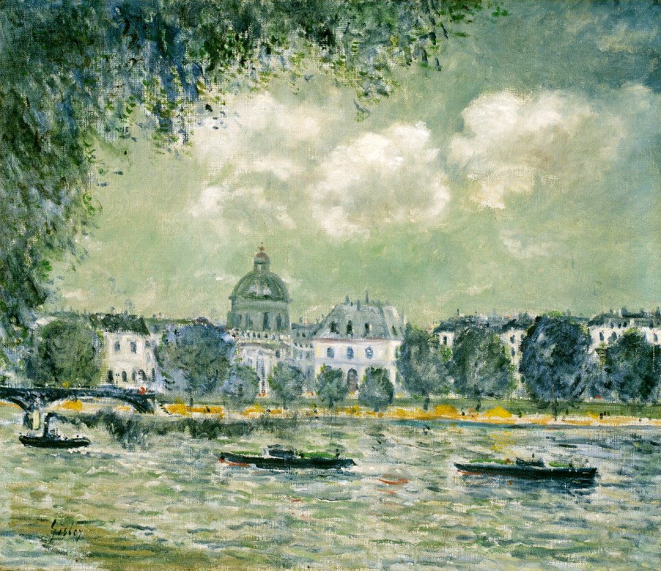 Alfred Sisley - Landscape along the Seine with the Institut de France and the Pont des Arts - 1979.1030 - Art Institute of Chicago