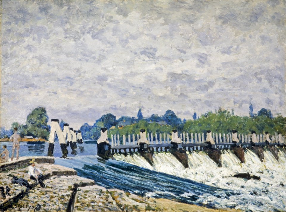 Alfred Sisley - Molesey Weir, Hampton Court - Google Art Project