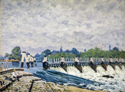 Alfred Sisley - Molesey Weir, Hampton Court - Google Art Project
