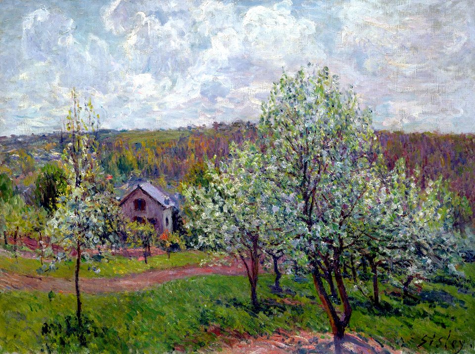 Alfred Sisley - Printemps aux environs de Paris, pommiers en fleurs - Musée Marmottan-Monet