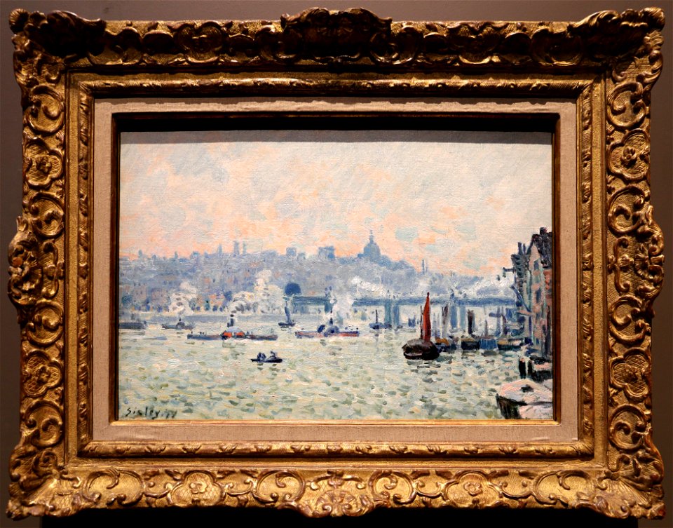 Alfred sisley, veduta del tamigi, charing cross bridge, 1874