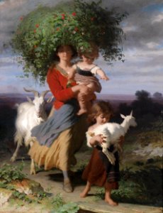 Alfred van Muyden Mutter mit Kindern am Heimweg 1853