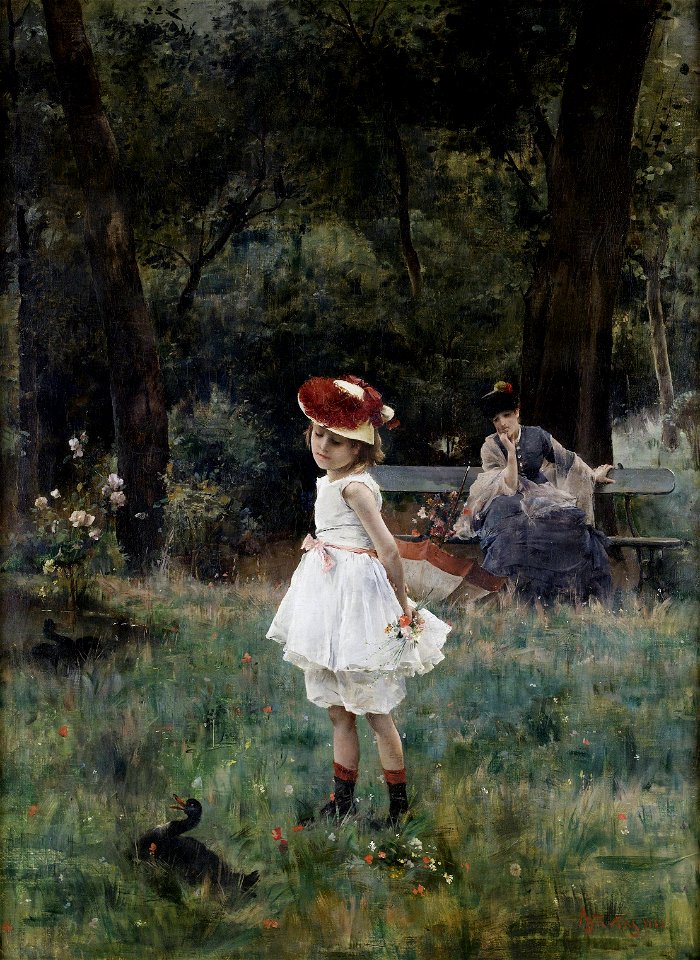 Alfred Stevens La Fillette aux canards 1881