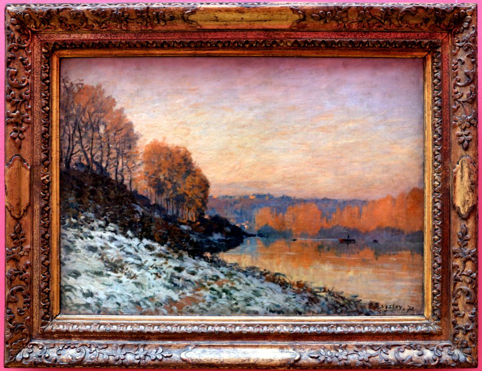 Alfred sisley, port-marly, gelata bianca, 1872